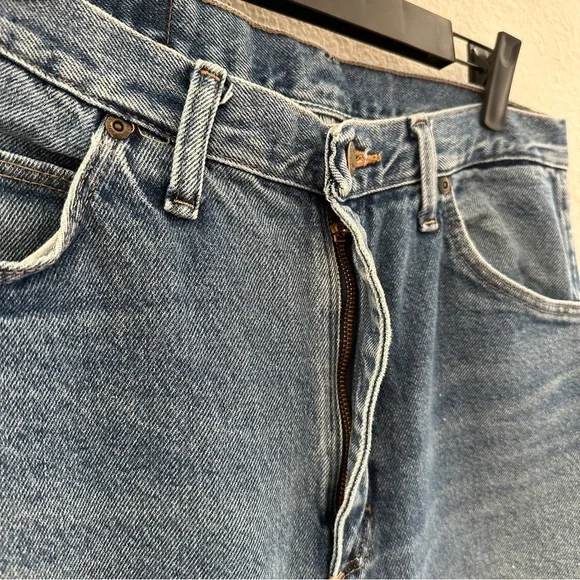 Wrangler 965T1DS Premium Quality Distressed Medium Wash Regular Fit Sz 32x34 - Picture 5 of 9